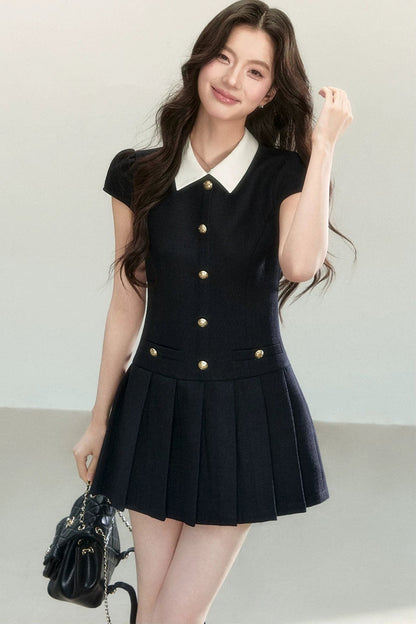 Robe Plissée Élégante Noire