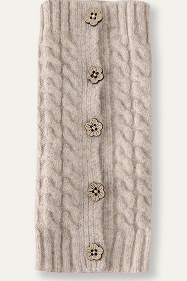 Flower Button Leg Warmers Knit