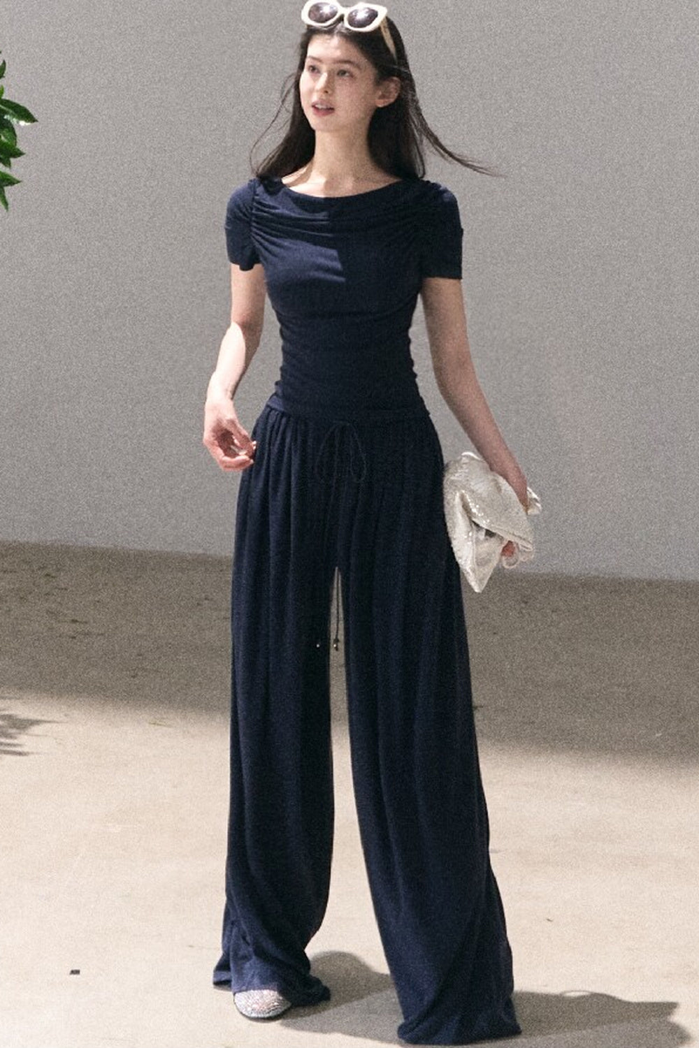 Lyocell Off-Shoulder Two-Piece Set-Up