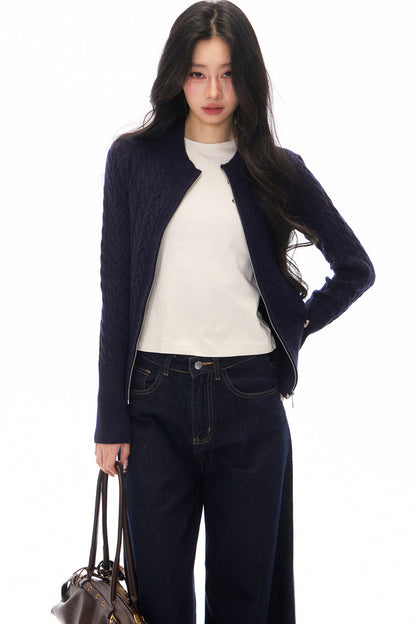 Long Sleeve Knitted Cardigan and Pants Set-Up