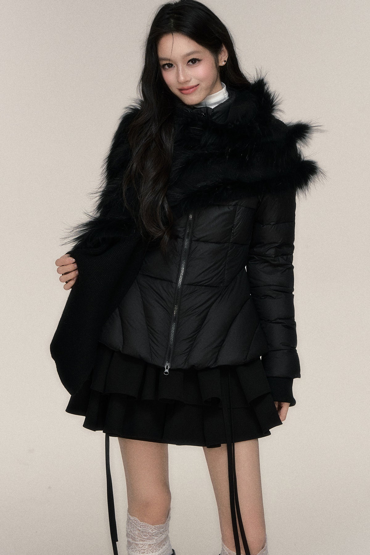 Lightweight White Duck Down Jacket Set-Up