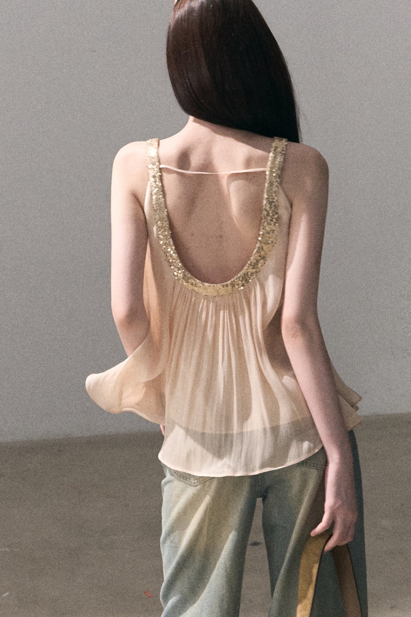 Gold Sequin Lace Top
