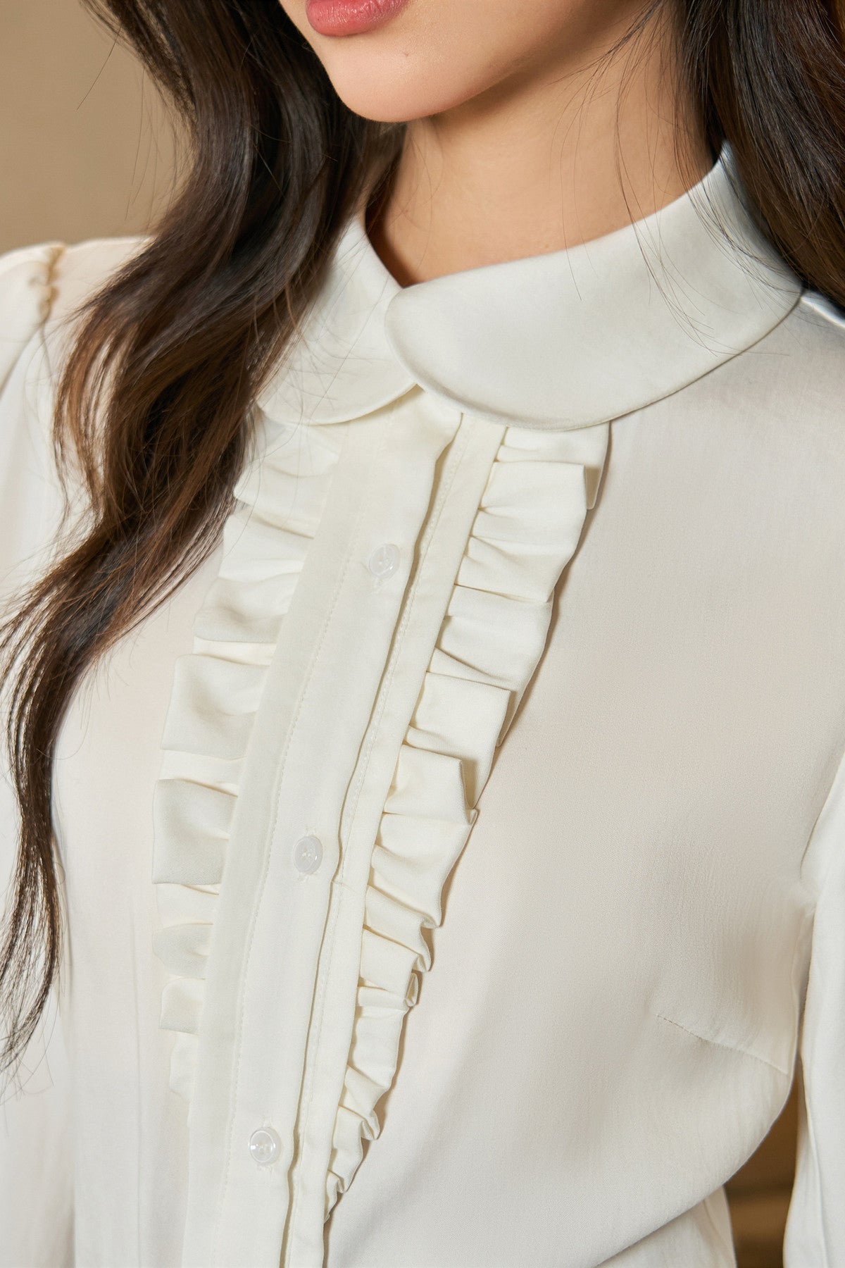 Doll Collar Long-Sleeve Blouse