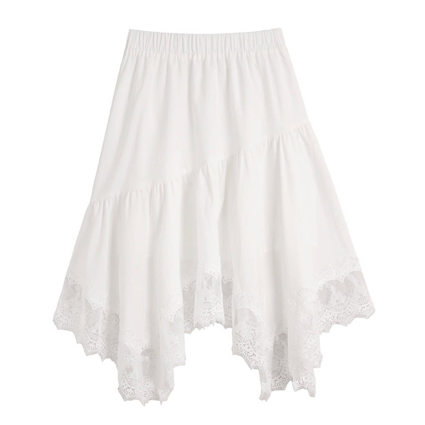 Moonlight Lace Asymmetrical Skirt