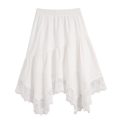 Moonlight Lace Asymmetrical Skirt