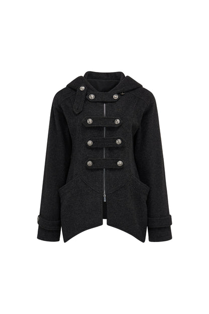 Mid-Length Denim Hooded Jacket