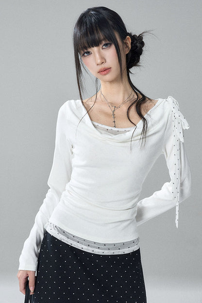 Gray Swing Collar Blouse