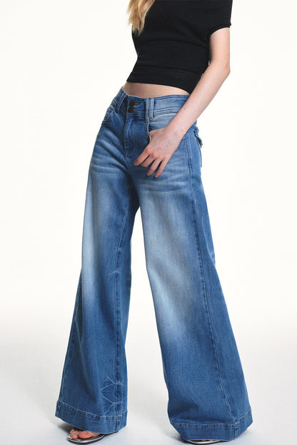 Retro Wide-Waisted Jeans