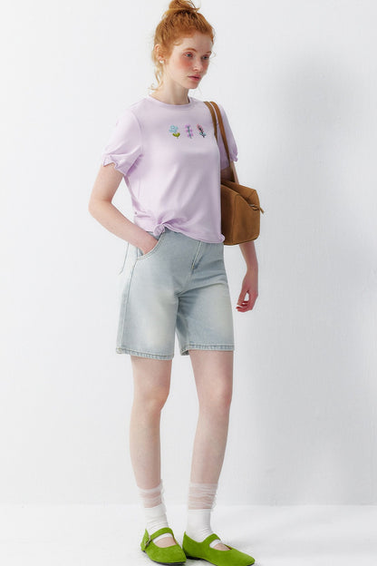 Pink Embroidery T-Shirt