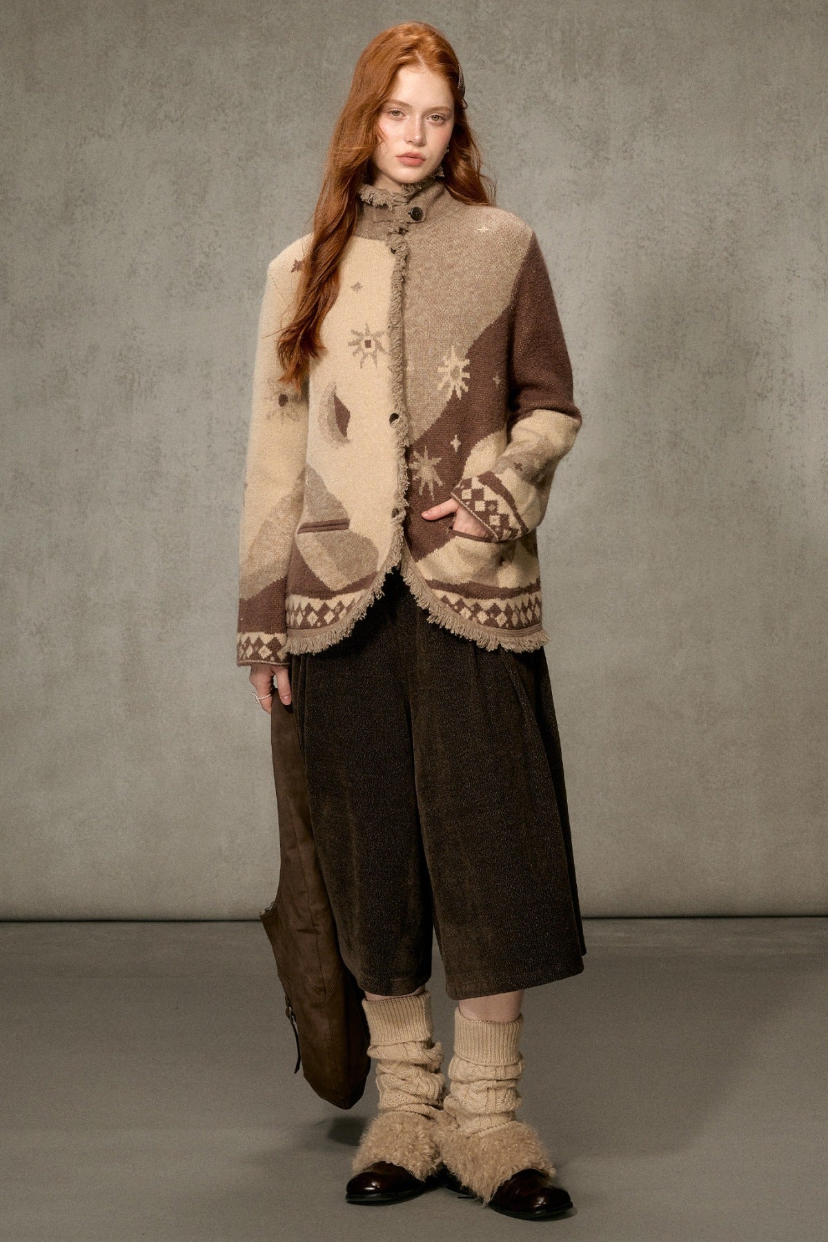 Jacquard Knit Cardigan