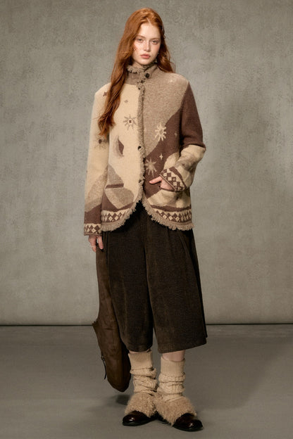 Jacquard Knit Cardigan