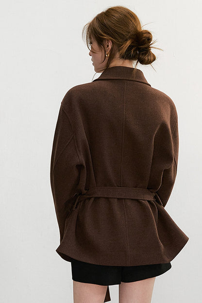 Double-Breasted Wool Blend Jacket
