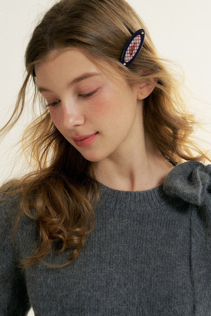 Bowknot Puff Sleeve Knitted Sweater