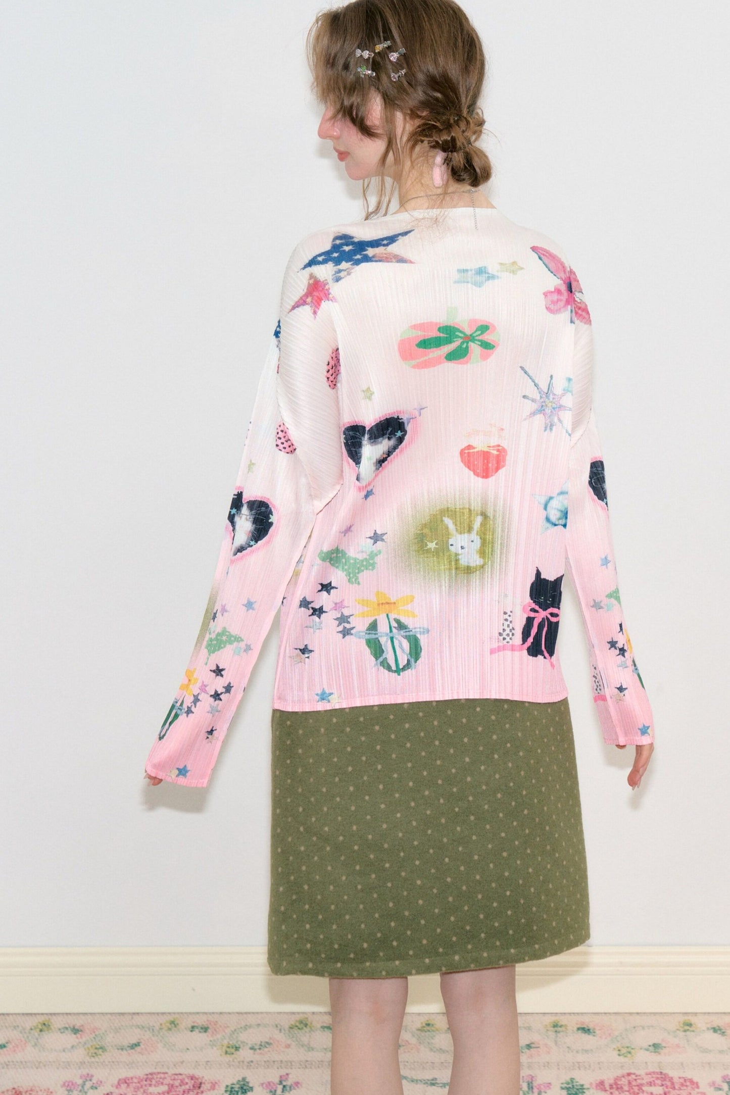 Pink Mist Pleated Blouse