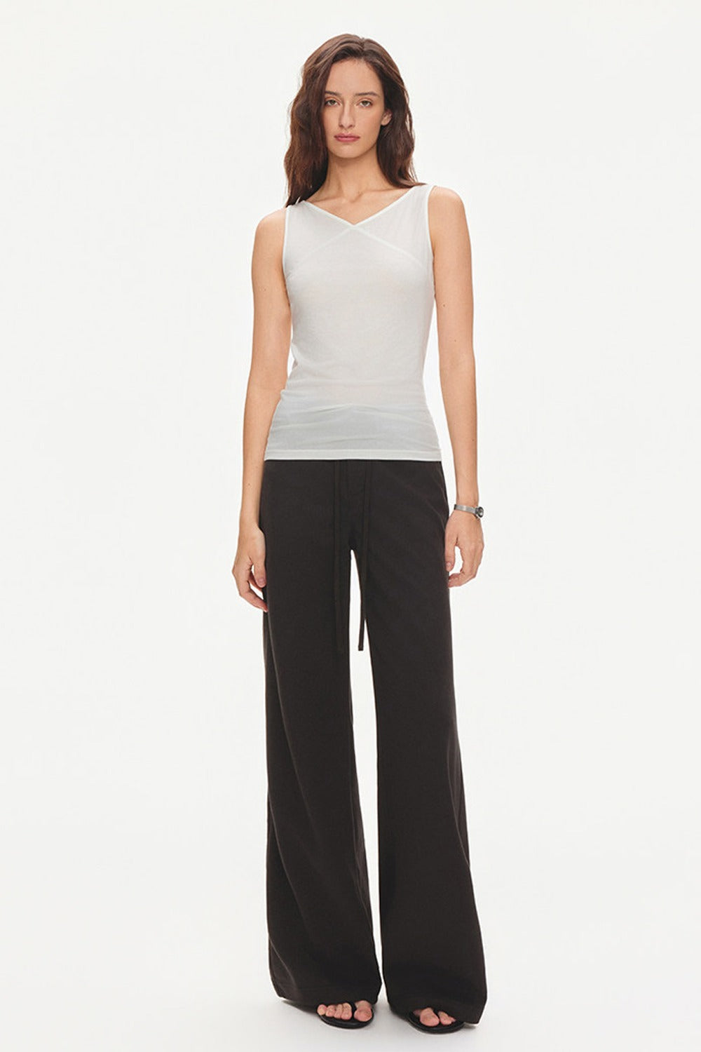 Drawstring Wide-Leg Trousers