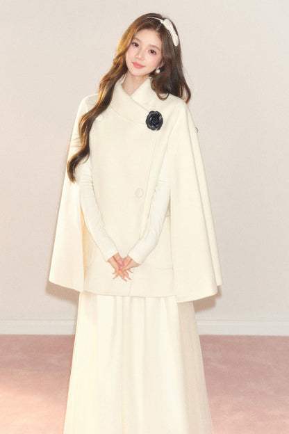 Manteau en laine 100% fleur de camélia