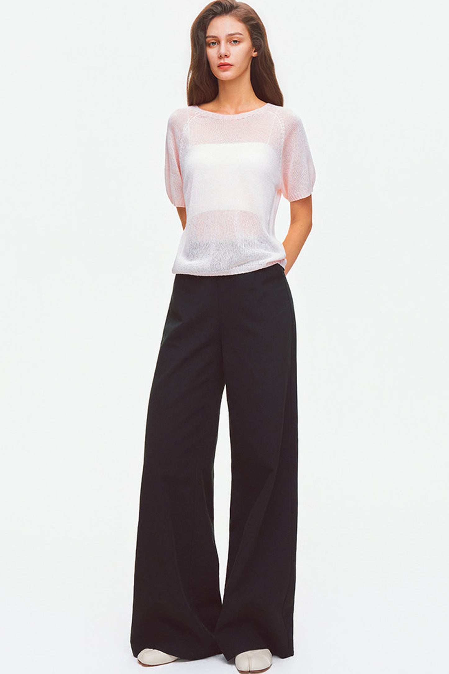 Tencel Linen Cotton Wide-Leg Trousers