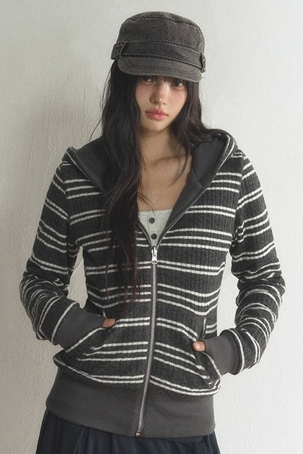 Reversible Striped Hooded Jacket and Pants Set-Up