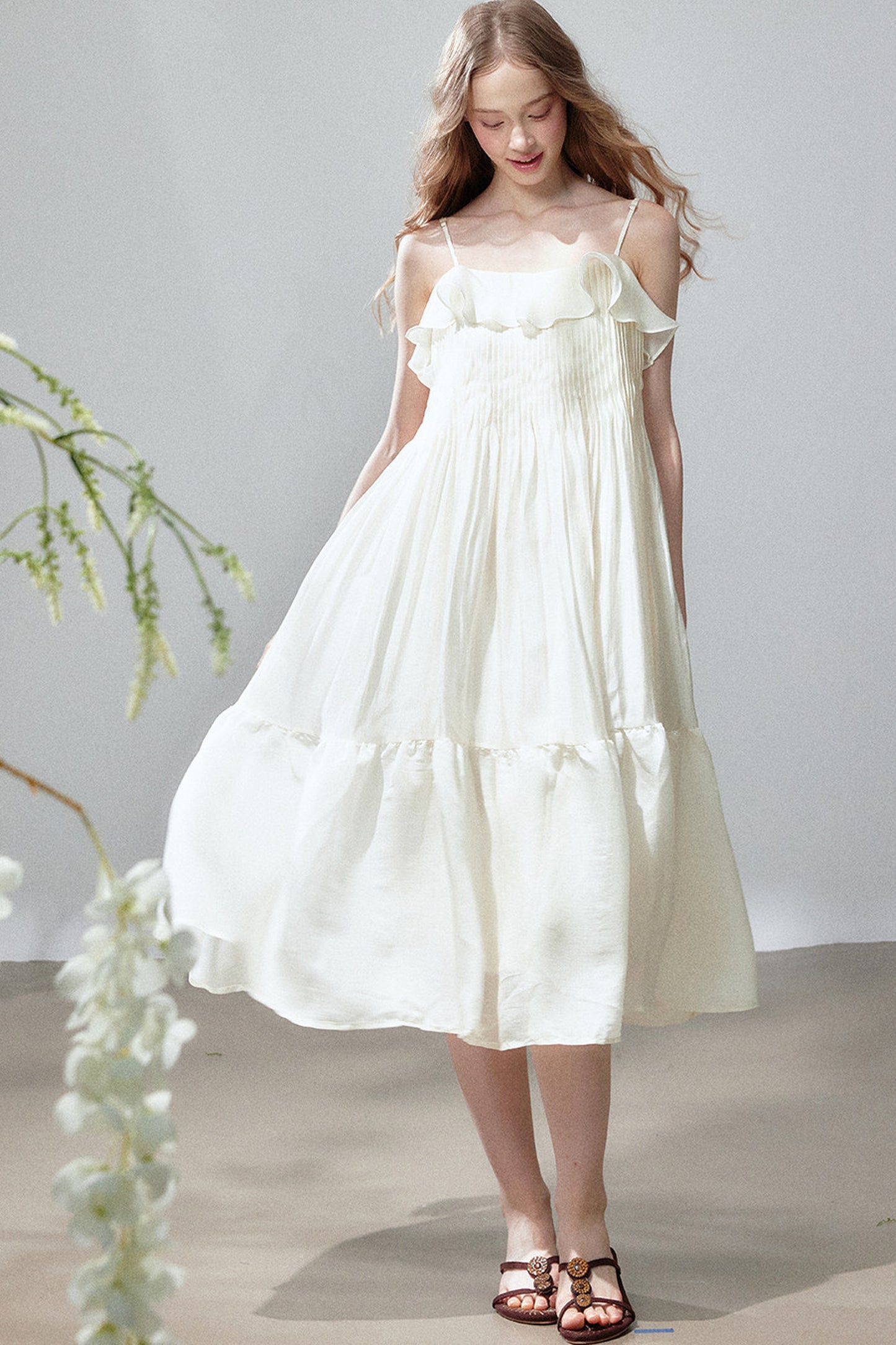 Ruffle Tiered Camisole Dress