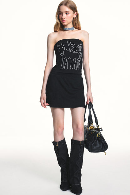 Abstract Pegasus Chain Tube Top