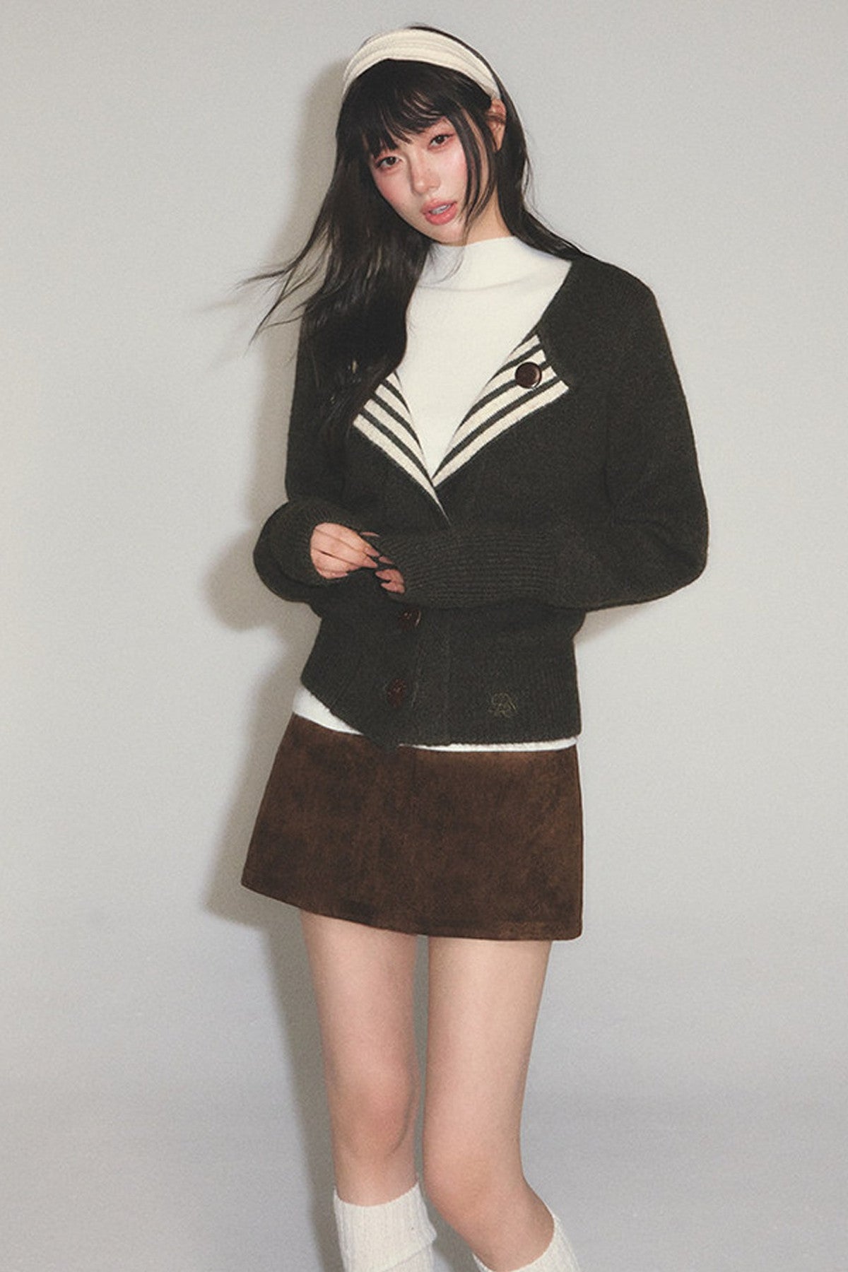 Retro Suede A-Line Skirt