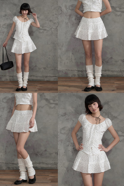 Star Print A-Line Skirt