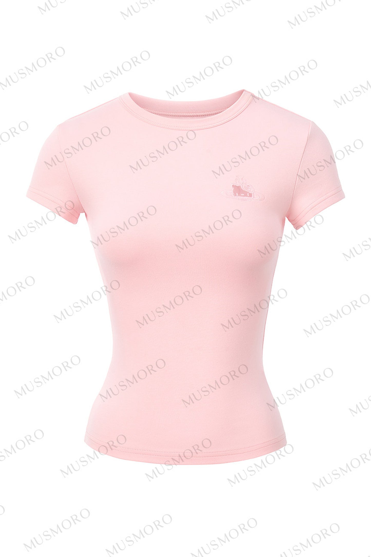 Top in maglia traforata ricamata