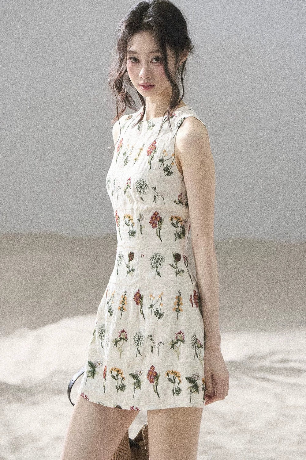 French Floral Waist Dress
