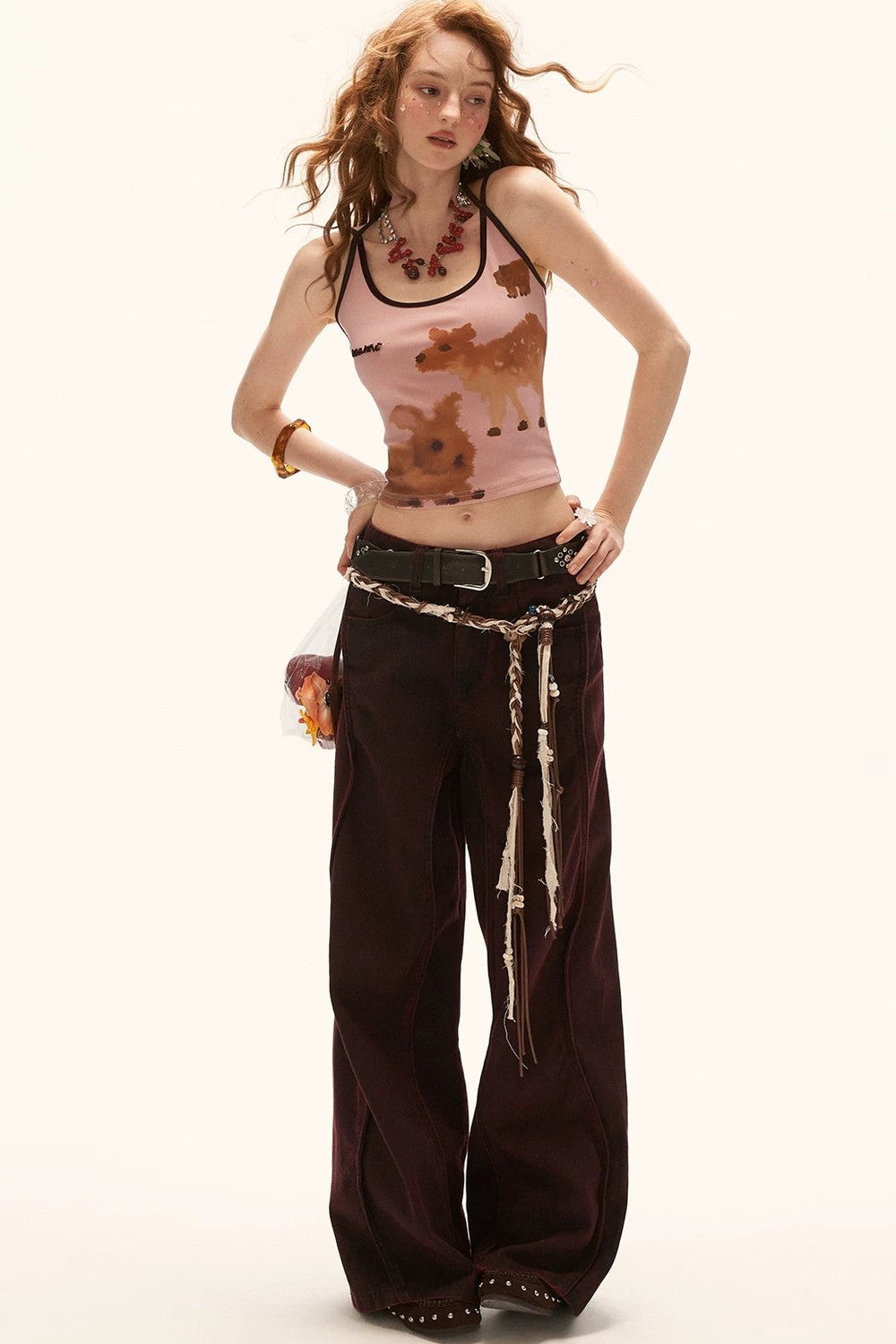 Animal Print Pink Camisole Top