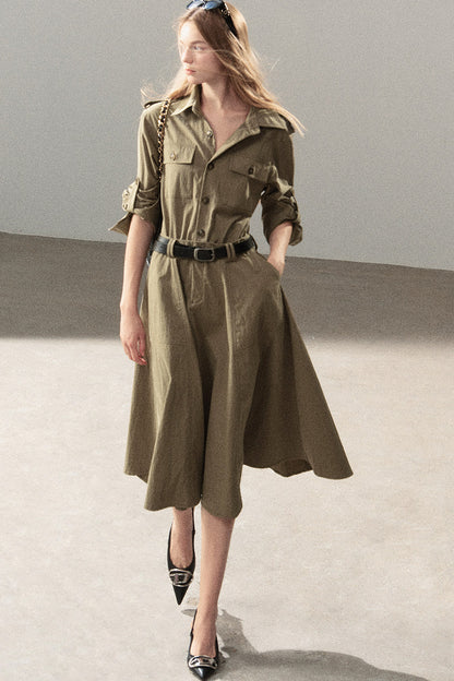 Workwear Style Shirt Dress