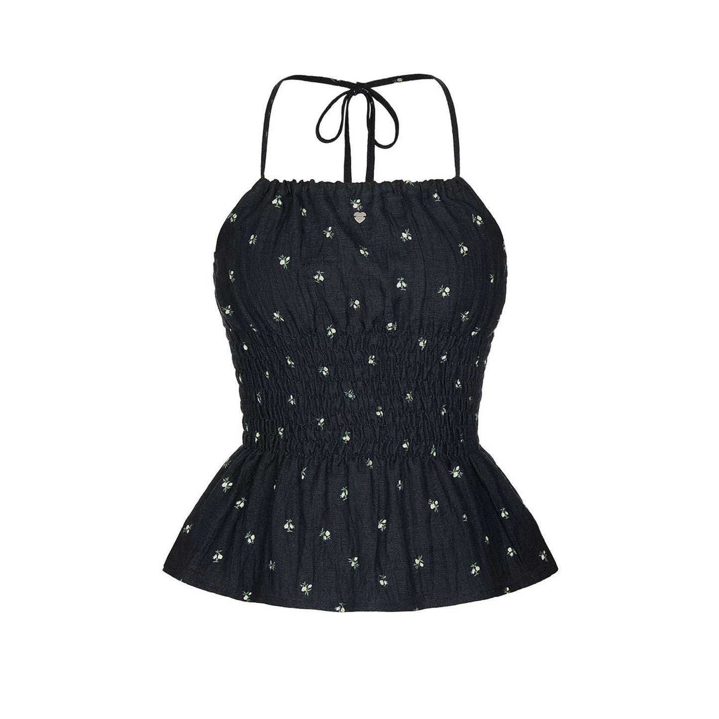 Romantic Floral Lace-Up Camisole