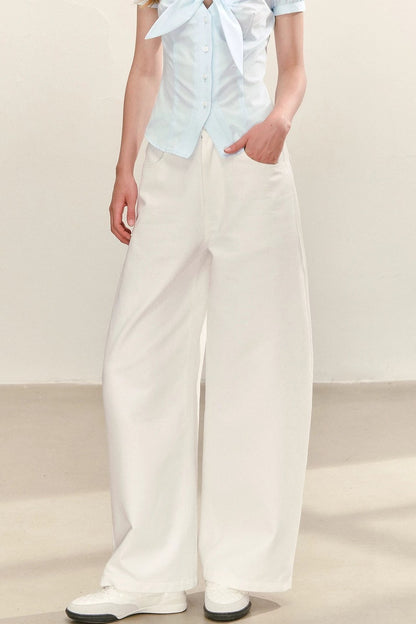 Elegant Wide-Leg White Pants