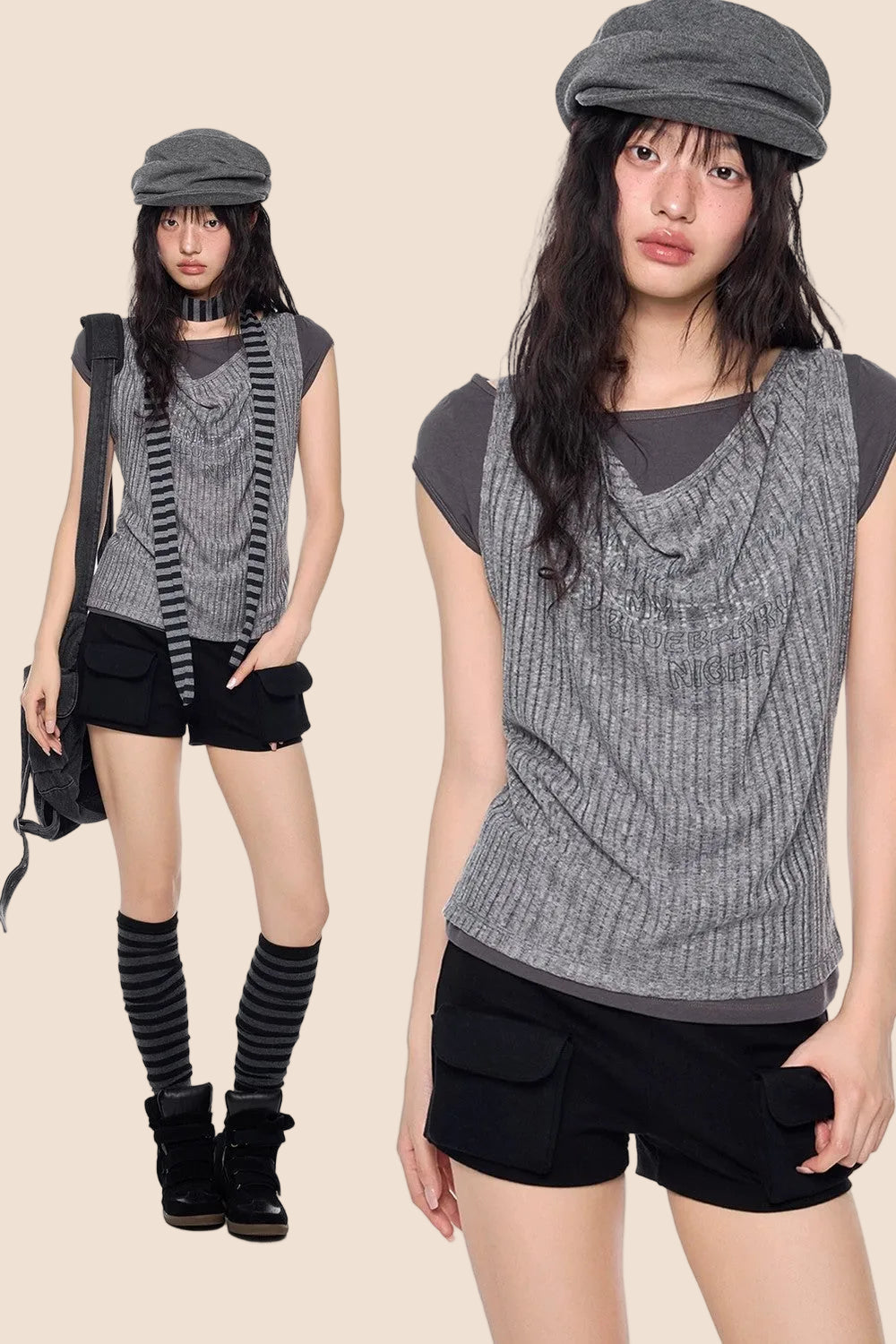 Vintage Scoop Neck Knit Top