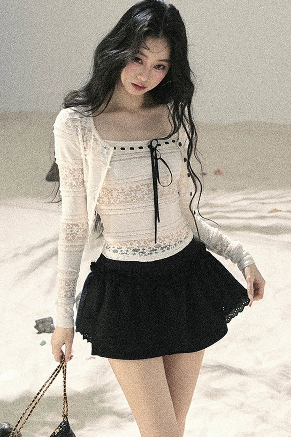레이스 펀칭 여름 투피스 세트
