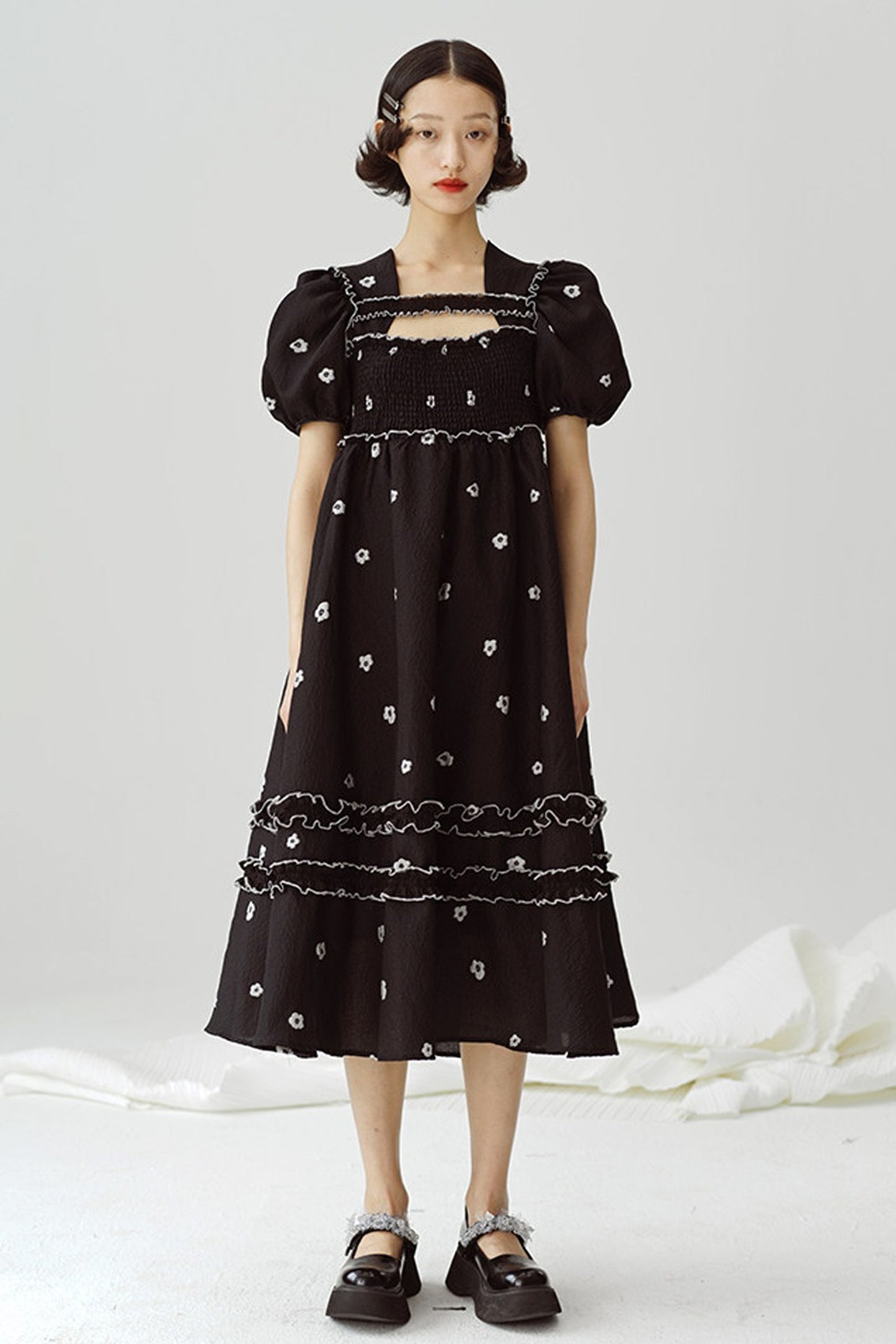 Black and White Floral Dress