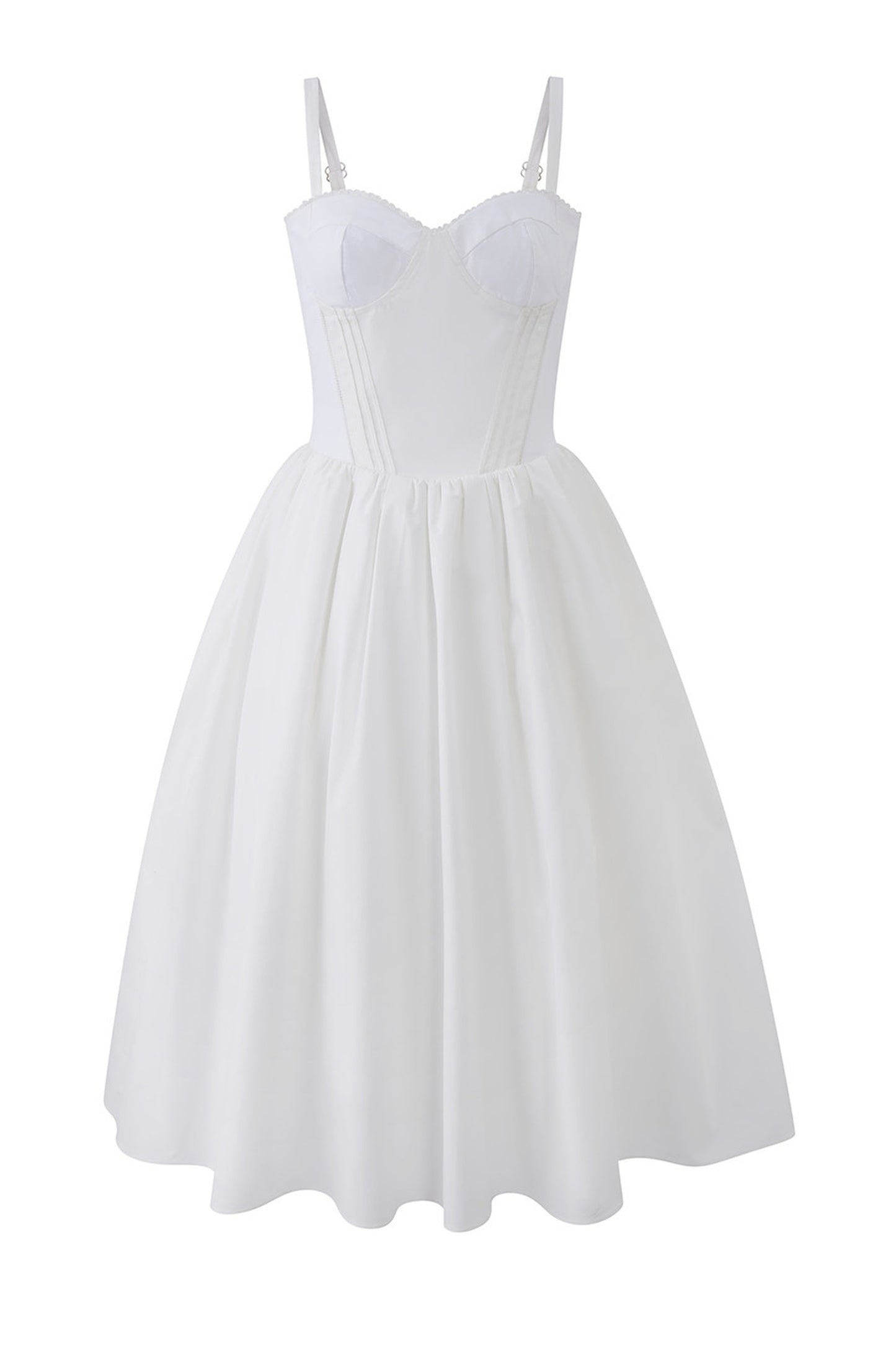 Vertical Cut Stand-Up Collar Slip Dress