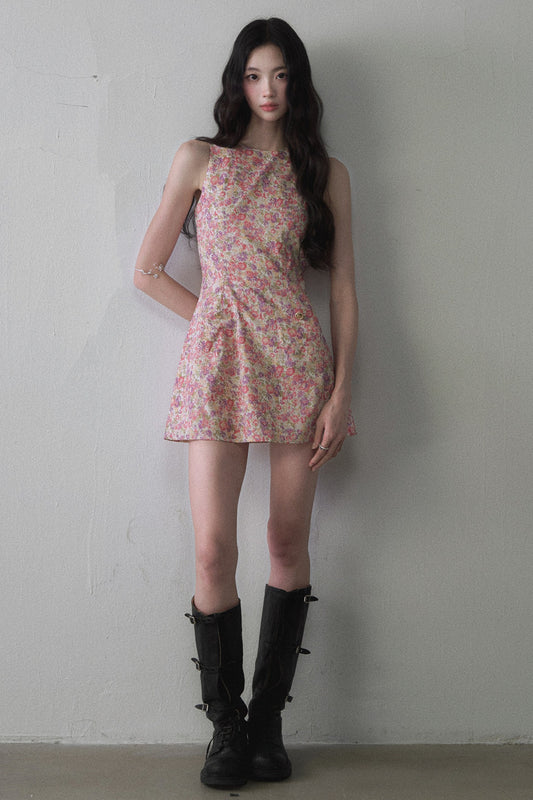 Oil Painting Floral Tank Dress
