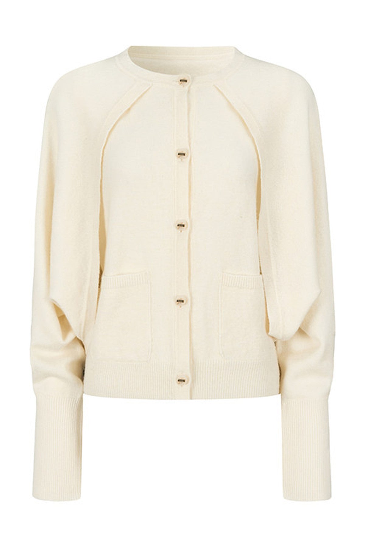 Wool and Cashmere Blend Cardigan and Pants Set-Up
