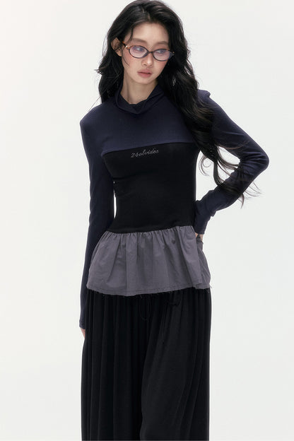 Tencel Wool Layered-Look Top and Lantern Pants Set-Up