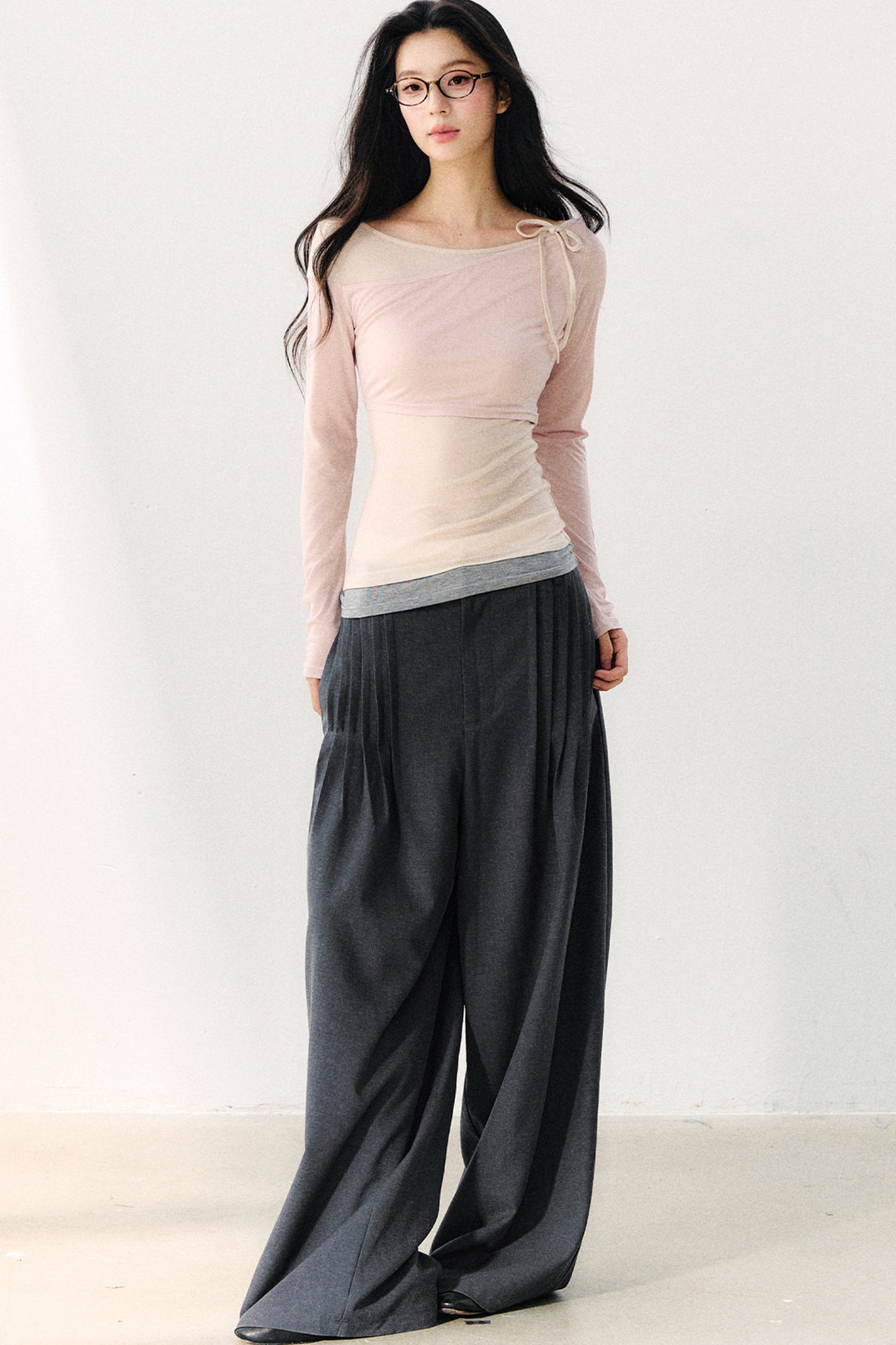 Relaxed Anti-Wrinkle Floor-Length Pants