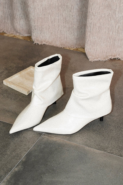 Pointed Toe Soft Leather Slouch Boots