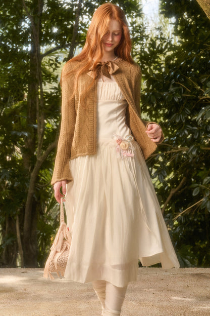 Ribbon Soft Wool Knit Cardigan