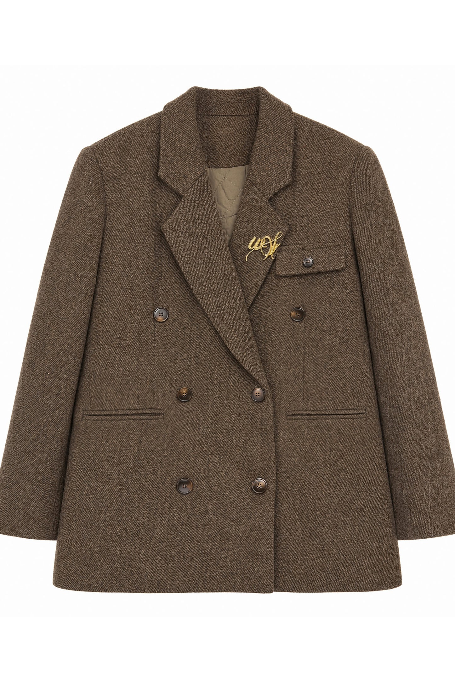 Woolen Blazer and Mesh Skirt Set-Up