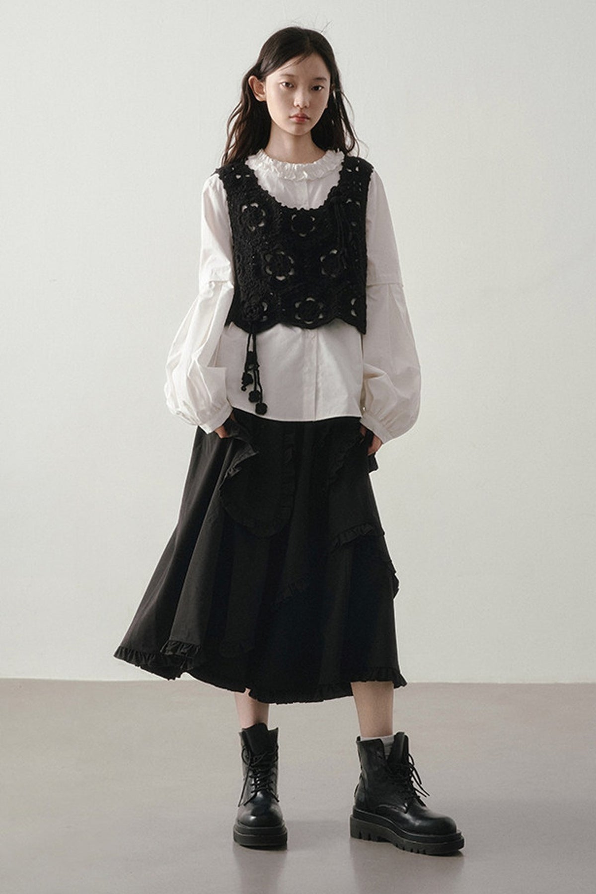 Irregular Layered-Look A-Line Dress