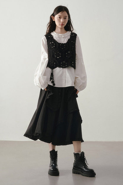 Irregular Layered-Look A-Line Dress
