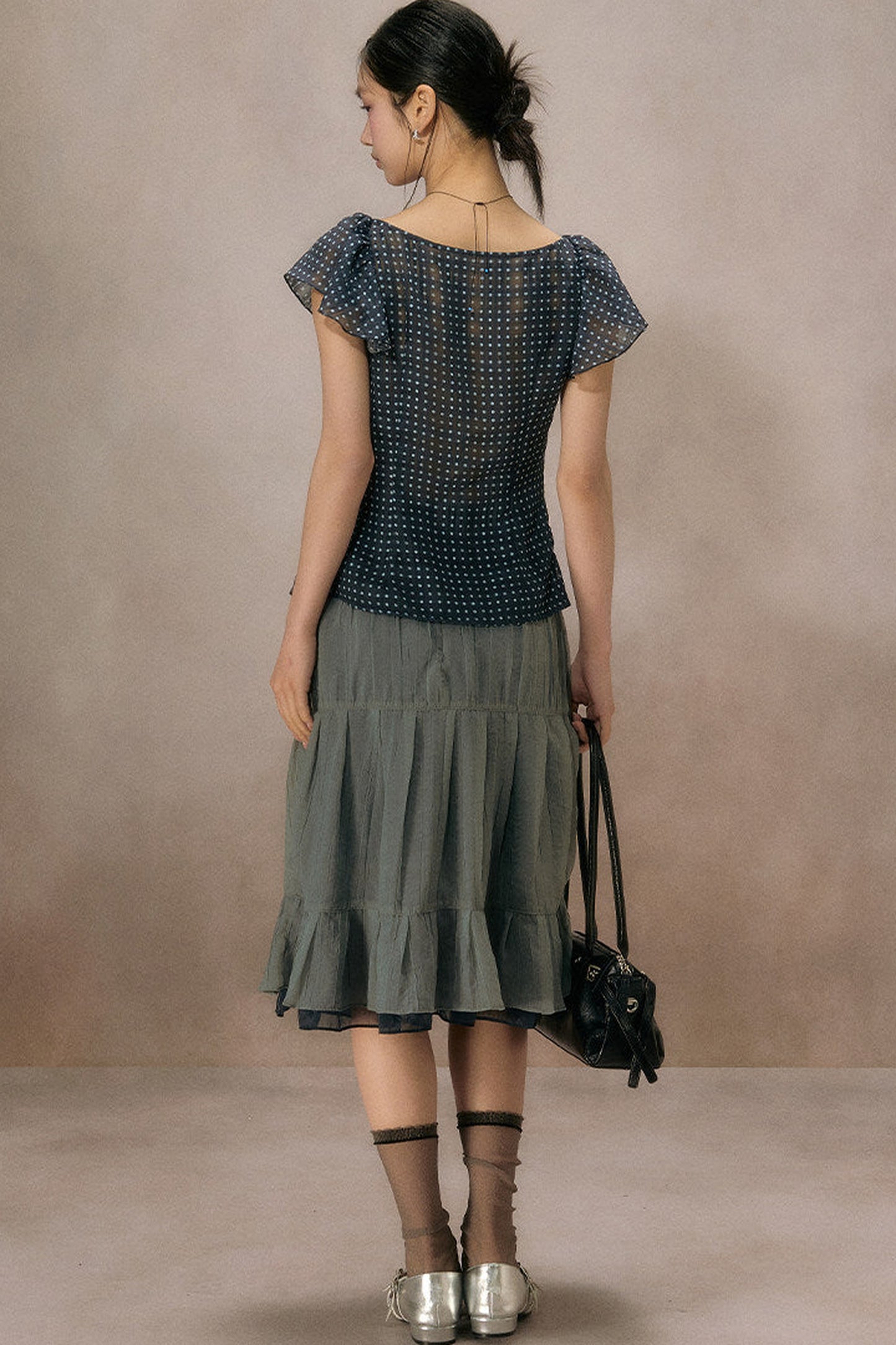 Mist Blue Lace Blouse