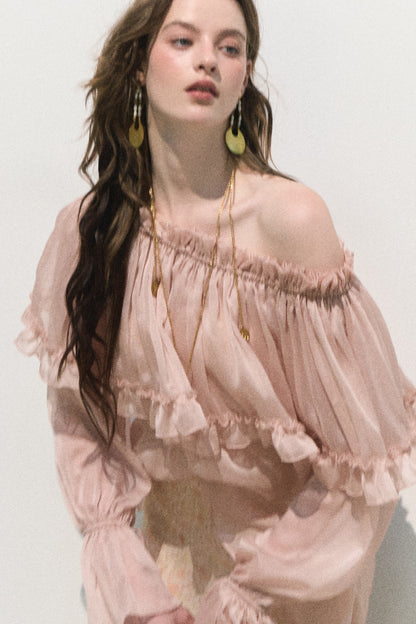 Romantic Ruffled Chiffon Blouse
