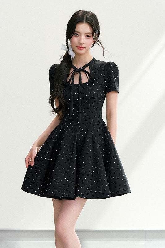 Black Polka Dot Puffy Dress