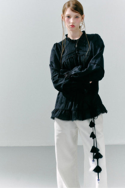 Woven Lace Acetate Top