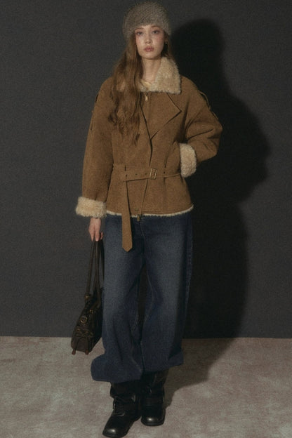 Cloud Shearling Biker Jacket